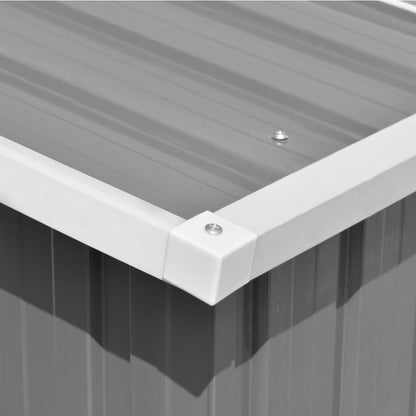 Abrigo de jardim 257x489x181 cm metal cinzento