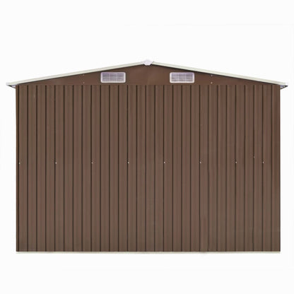 Abrigo de jardim 257x489x181 cm metal castanho