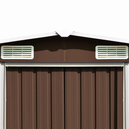 Abrigo de jardim 257x489x181 cm metal castanho