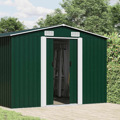 Abrigo de jardim 257x580x181 cm metal verde