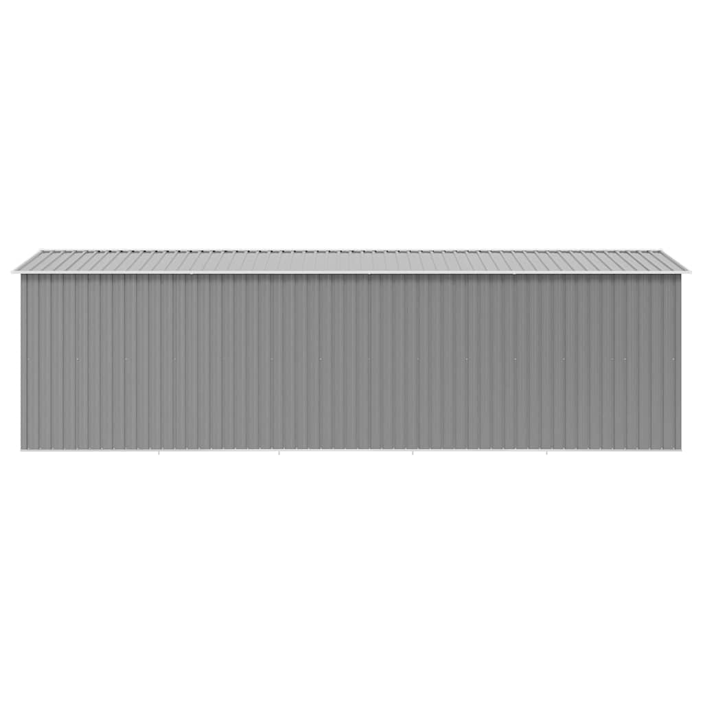 Abrigo de jardim 257x580x181 cm metal cinzento