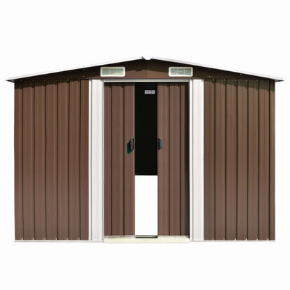 Abrigo de jardim 257x580x181 cm metal castanho