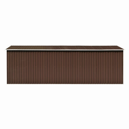 Abrigo de jardim 257x580x181 cm metal castanho