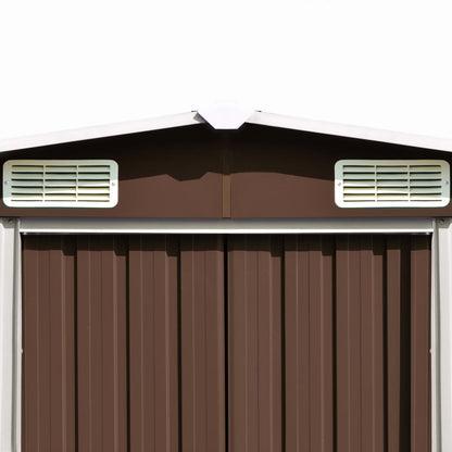 Abrigo de jardim 257x580x181 cm metal castanho