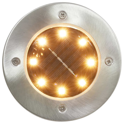 Iluminação LED solar de solo 8 pcs branco quente
