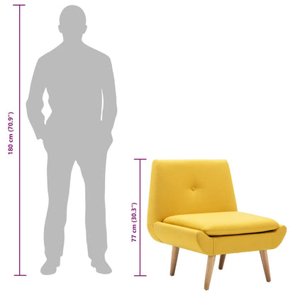 Poltrona em tecido amarelo