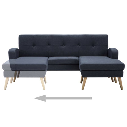 Sofá em tecido c/ forma de L 186x136x79 cm cinzento escuro
