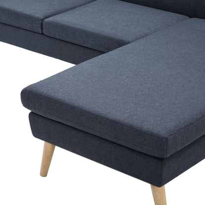 Sofá em tecido c/ forma de L 186x136x79 cm cinzento escuro