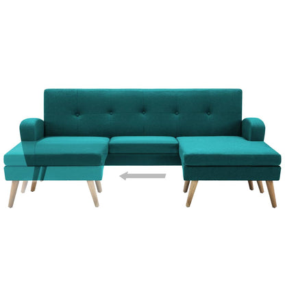 Sofá em tecido c/ forma de L 186x136x79 cm verde