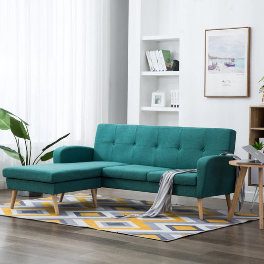 Sofá em tecido c/ forma de L 186x136x79 cm verde