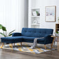 Sofá em tecido c/ forma de L 186x136x79 cm azul