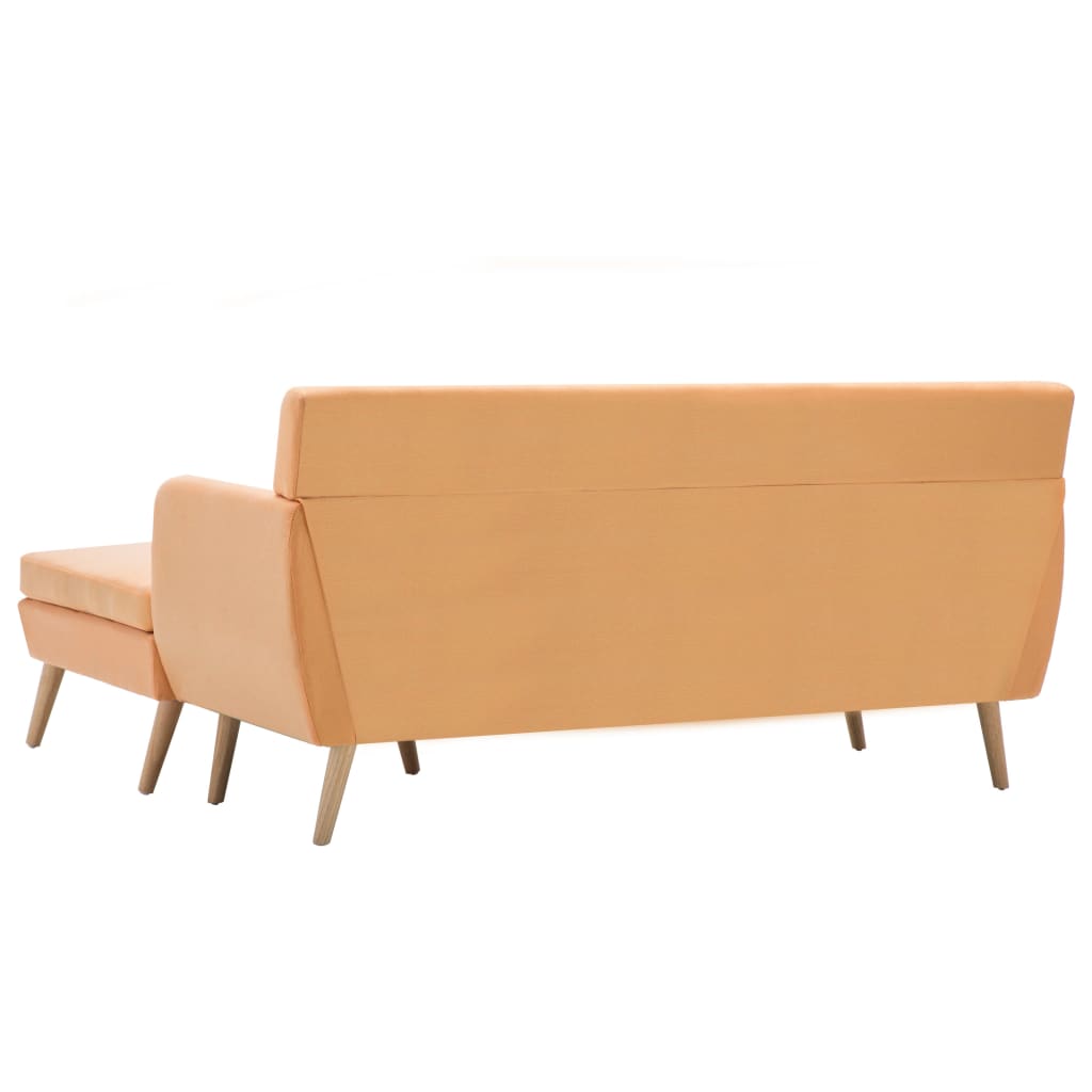 Sofá em tecido c/ forma de L 171,5x138x81,5 cm laranja