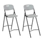 Cadeiras de bar dobráveis 2 pcs PEAD e aço branco