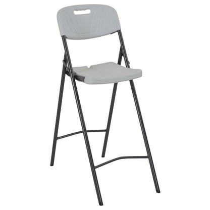 Cadeiras de bar dobráveis 2 pcs PEAD e aço branco