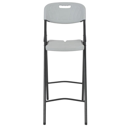 Cadeiras de bar dobráveis 2 pcs PEAD e aço branco