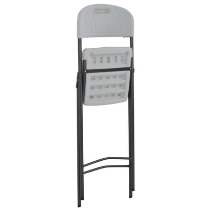 Cadeiras de bar dobráveis 2 pcs PEAD e aço branco