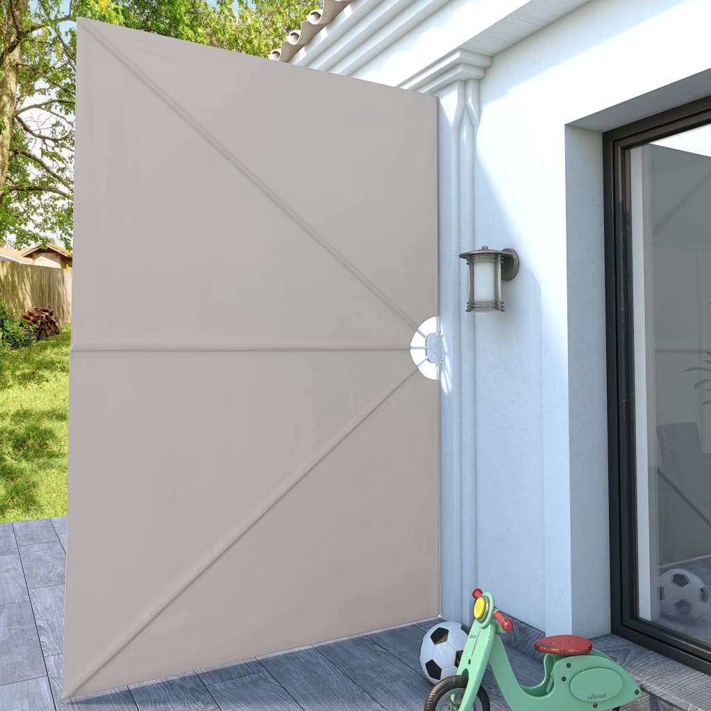 Toldo lateral dobrável para terraço 300x200 cm creme