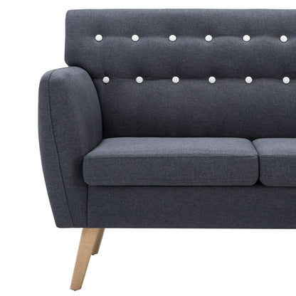 Sofá de 3 lugares estofos de tecido 172x70x82cm cinzento escuro