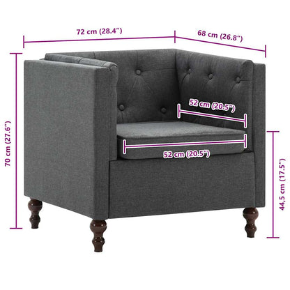 Poltrona em tecido cinzento-escuro