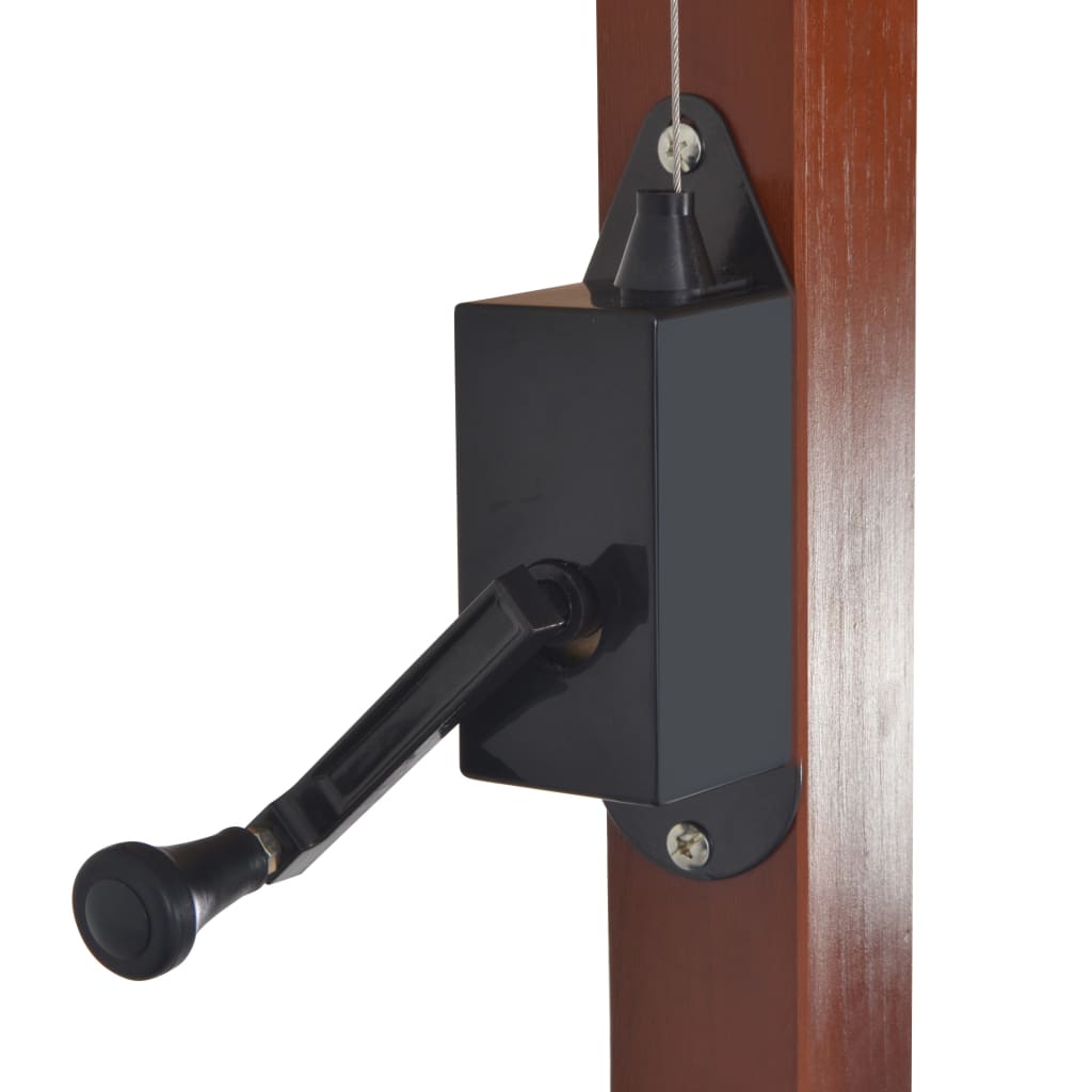 Guarda-sol cantilever c/ poste de madeira cinzento-acastanhado