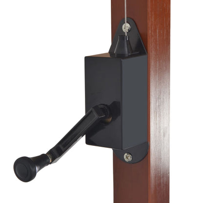 Guarda-sol cantilever c/ poste de madeira cinzento-acastanhado