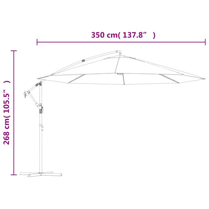 Guarda-sol cantilever com poste de alumínio 350 cm antracite