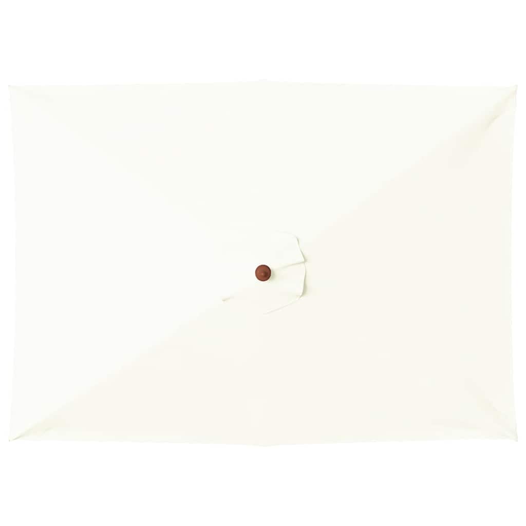 Guarda-sol de exterior c/ mastro de madeira 150x200cm areia