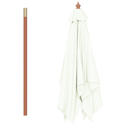 Guarda-sol de exterior c/ mastro de madeira 150x200cm areia