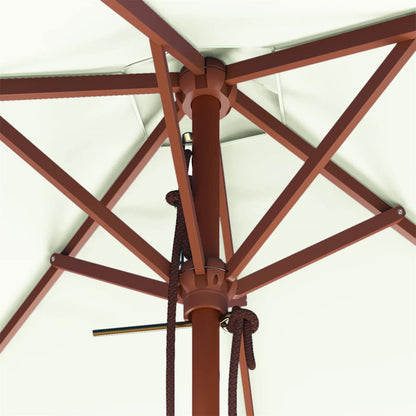 Guarda-sol de exterior c/ mastro de madeira 150x200cm areia