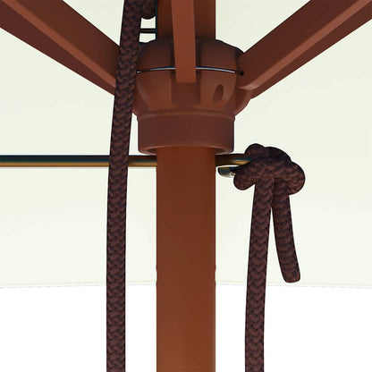 Guarda-sol de exterior c/ mastro de madeira 150x200cm areia