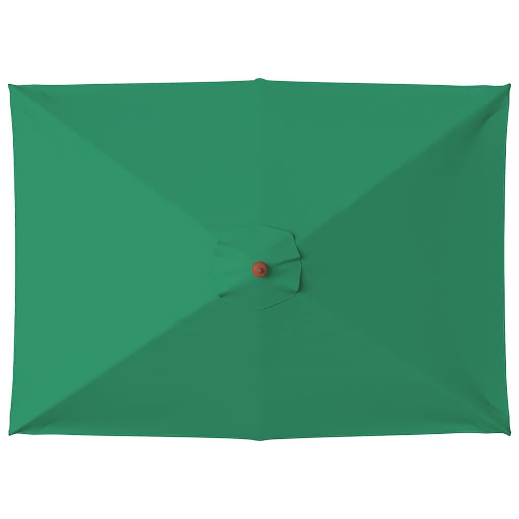 Guarda-sol de exterior c/ mastro de madeira 150x200cm verde