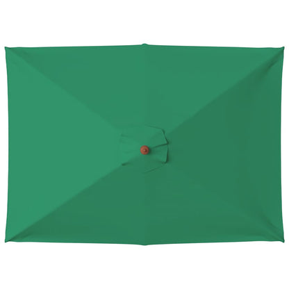 Guarda-sol de exterior c/ mastro de madeira 150x200cm verde