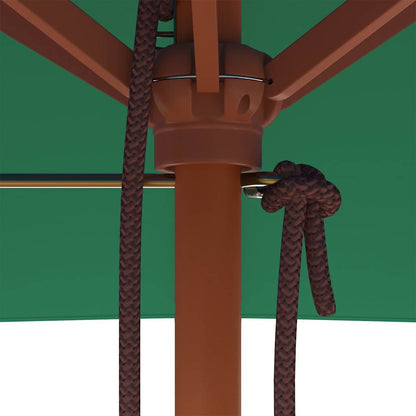 Guarda-sol de exterior c/ mastro de madeira 150x200cm verde