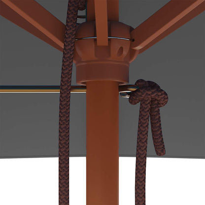 Guarda-sol de exterior c/ mastro de madeira 150x200cm antracite