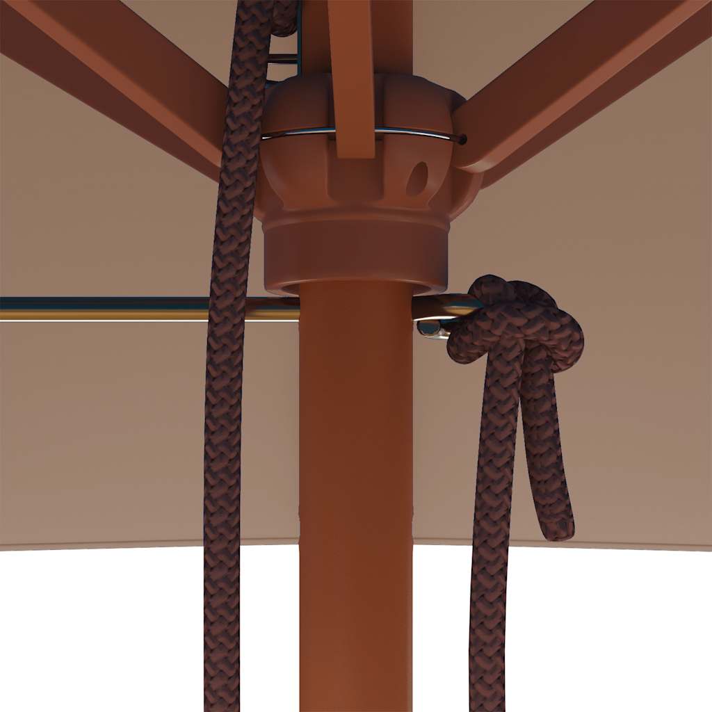 Guarda-sol de exterior c/ mastro madeira 150x200cm cinza-acast.