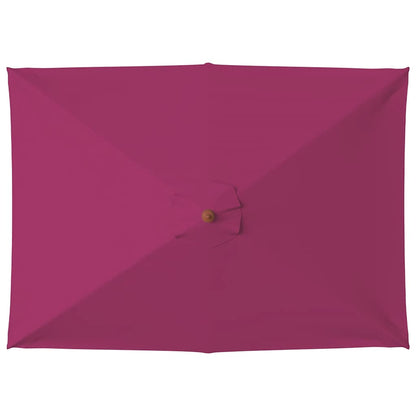 Guarda-sol de exterior mastro madeira 150x200cm vermelho bordô