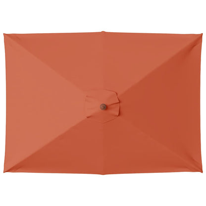 Guarda-sol de exterior c/ mastro de madeira 150x200cm terracota