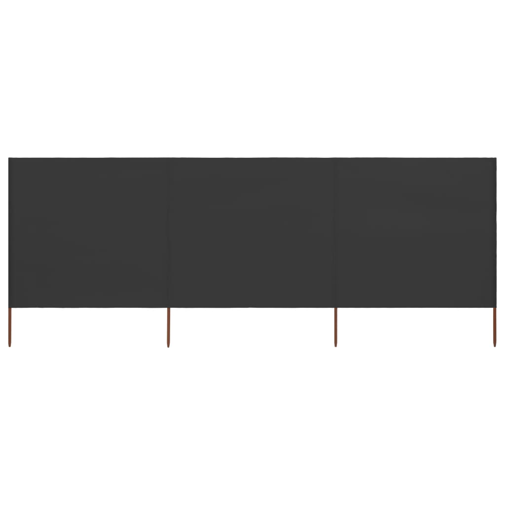 Para-vento com 3 painéis em tecido 400x120 cm antracite