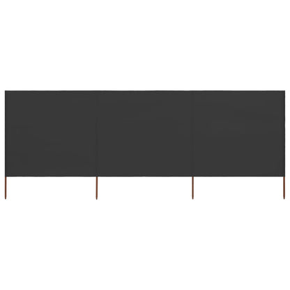 Para-vento com 3 painéis em tecido 400x120 cm antracite