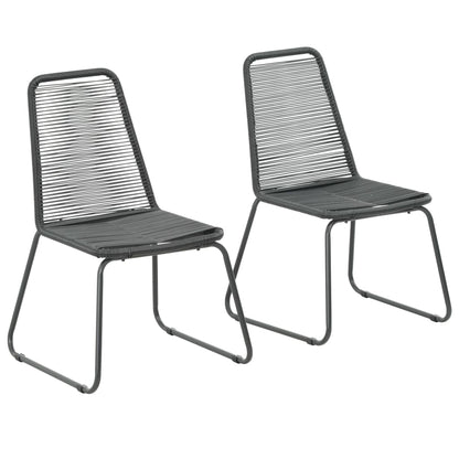 Cadeiras de exterior 2 pcs vime PE preto