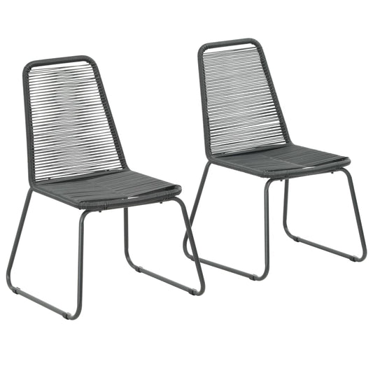 Cadeiras de exterior 2 pcs vime PE preto