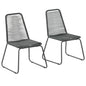 Cadeiras de exterior 2 pcs vime PE preto