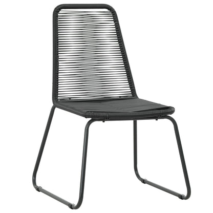 Cadeiras de exterior 2 pcs vime PE preto