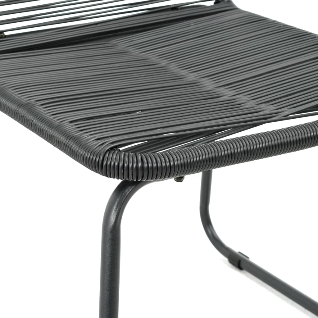 Cadeiras de exterior 2 pcs vime PE preto