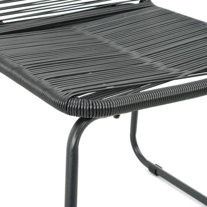 Cadeiras de exterior 2 pcs vime PE preto