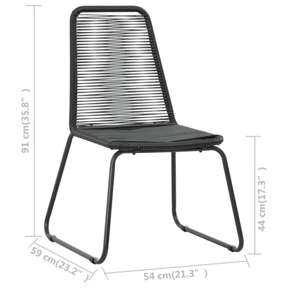 Cadeiras de exterior 2 pcs vime PE preto