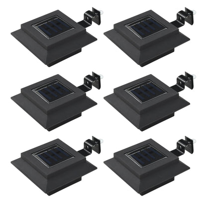 Candeeiro de exterior solar LED 6 pcs preto quadrado 12 cm