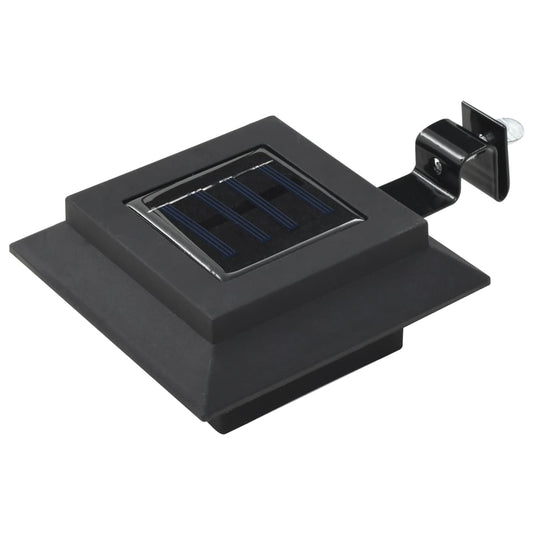 Candeeiro de exterior solar LED 6 pcs preto quadrado 12 cm
