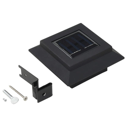Candeeiro de exterior solar LED 6 pcs preto quadrado 12 cm