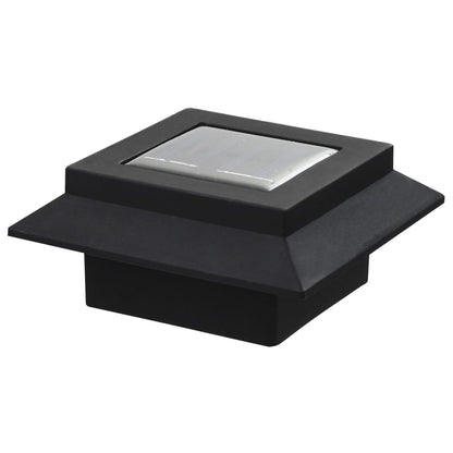 Candeeiro de exterior solar LED 6 pcs preto quadrado 12 cm